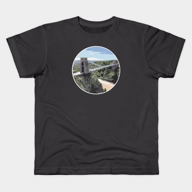 Clifton Suspension Bridge, Bristol Kids T-Shirt by TinyPrinters